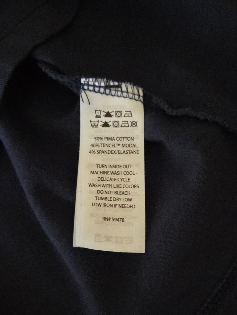 Tahari Essential Navy Short-Sleeve Crewneck Tee - Picture 4 of 5